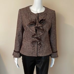 PHILIPPE ADEC ruffle fitted jacket. Sz US 6.